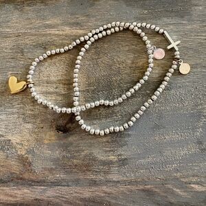 Katie Loxton Silver Beaded Bracelet Set